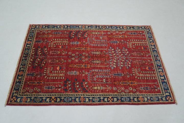 3x5 Red Bakhshaish Tribal Afghan Hand Knotted Oriental Rug