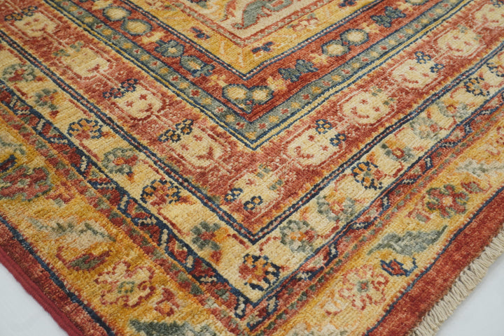 5x7 Beige Bakhtiar Afghan Hand-Knotted Oriental Rug - Yildiz Rugs