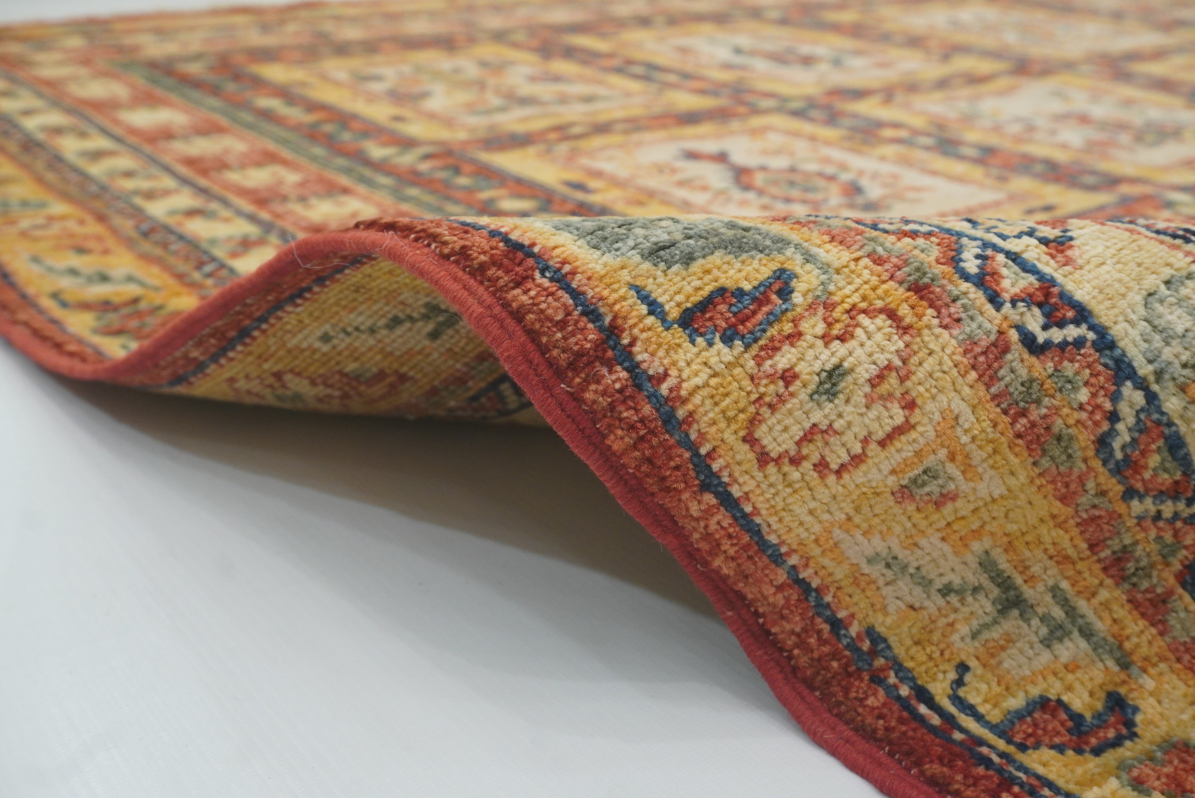 5x7 Beige Bakhtiar Afghan Hand-Knotted Oriental Rug - Yildiz Rugs