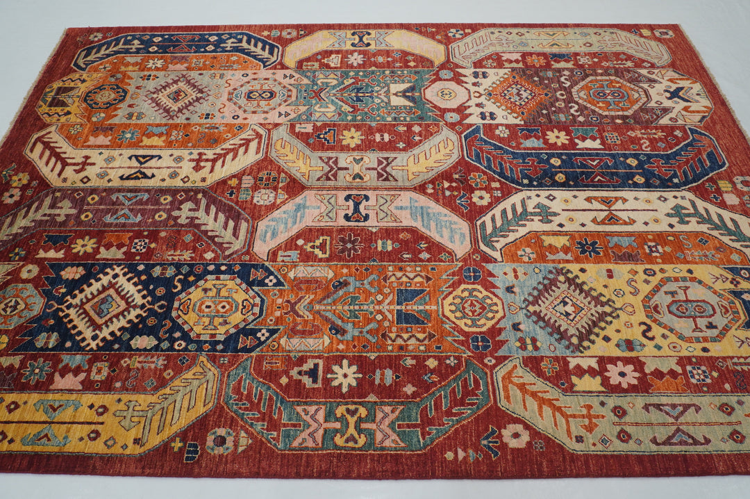 6x8 Red Baluch Samarkand Afghan Hand Knotted Tribal Rug - Yildiz Rugs