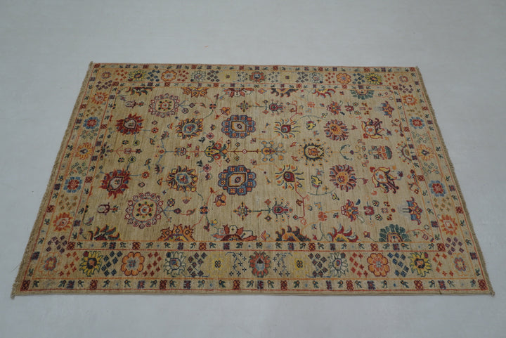 3x5 Beige Waziri Afghan Hand knotted Oriental Rug