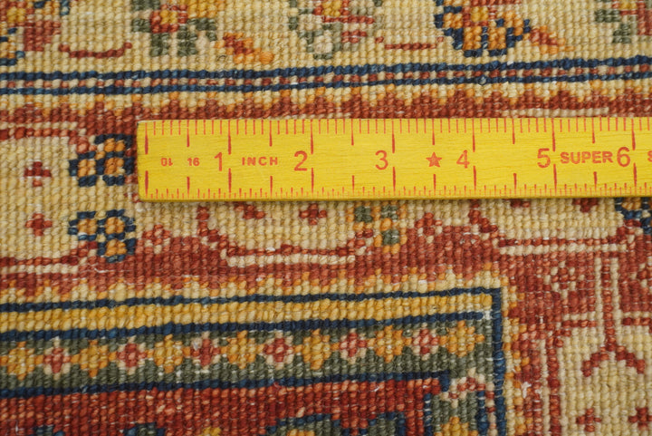 5x7 Beige Bakhtiar Afghan Hand-Knotted Oriental Rug - Yildiz Rugs