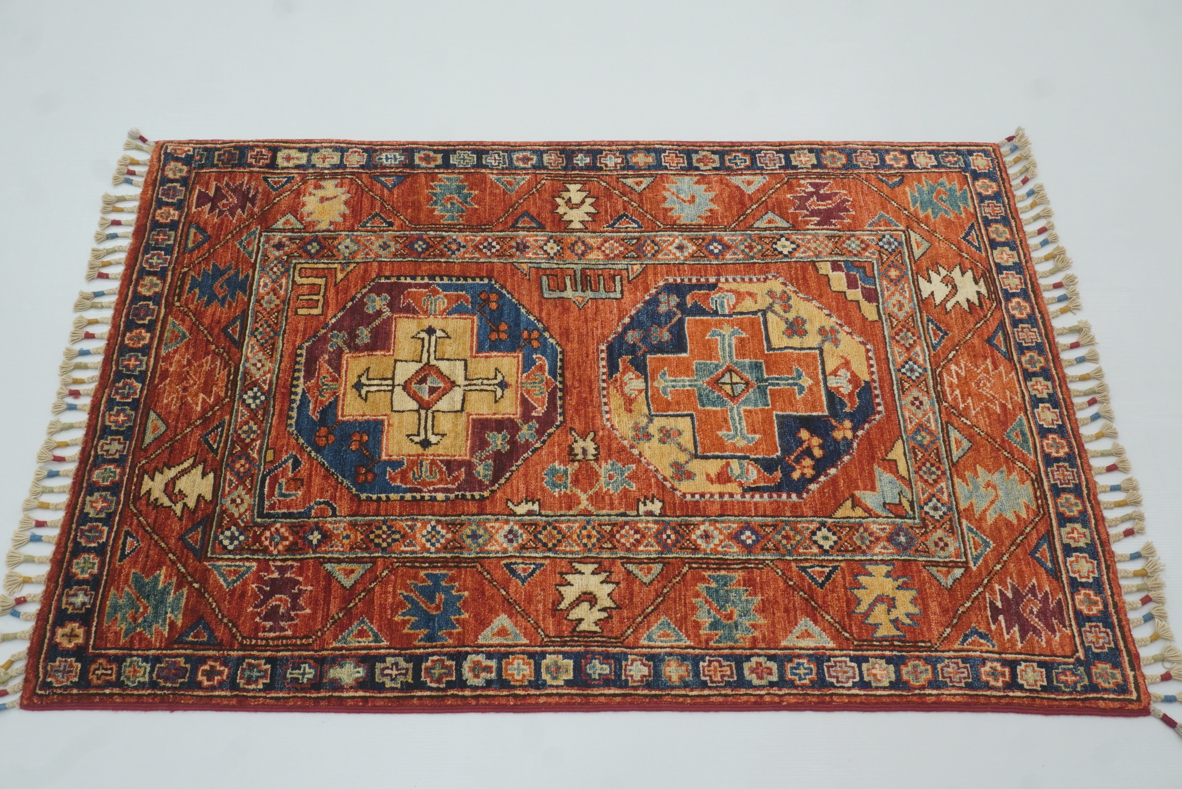 3x4 Red Ersari Hand Knotted Afghan Oriental Rug - Yildiz Rugs