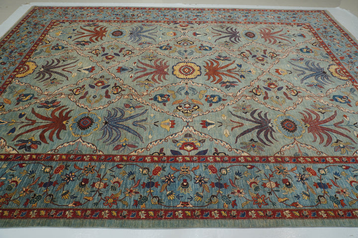 10x14 Blue Serapi Afghan Hand knotted Oriental Rug