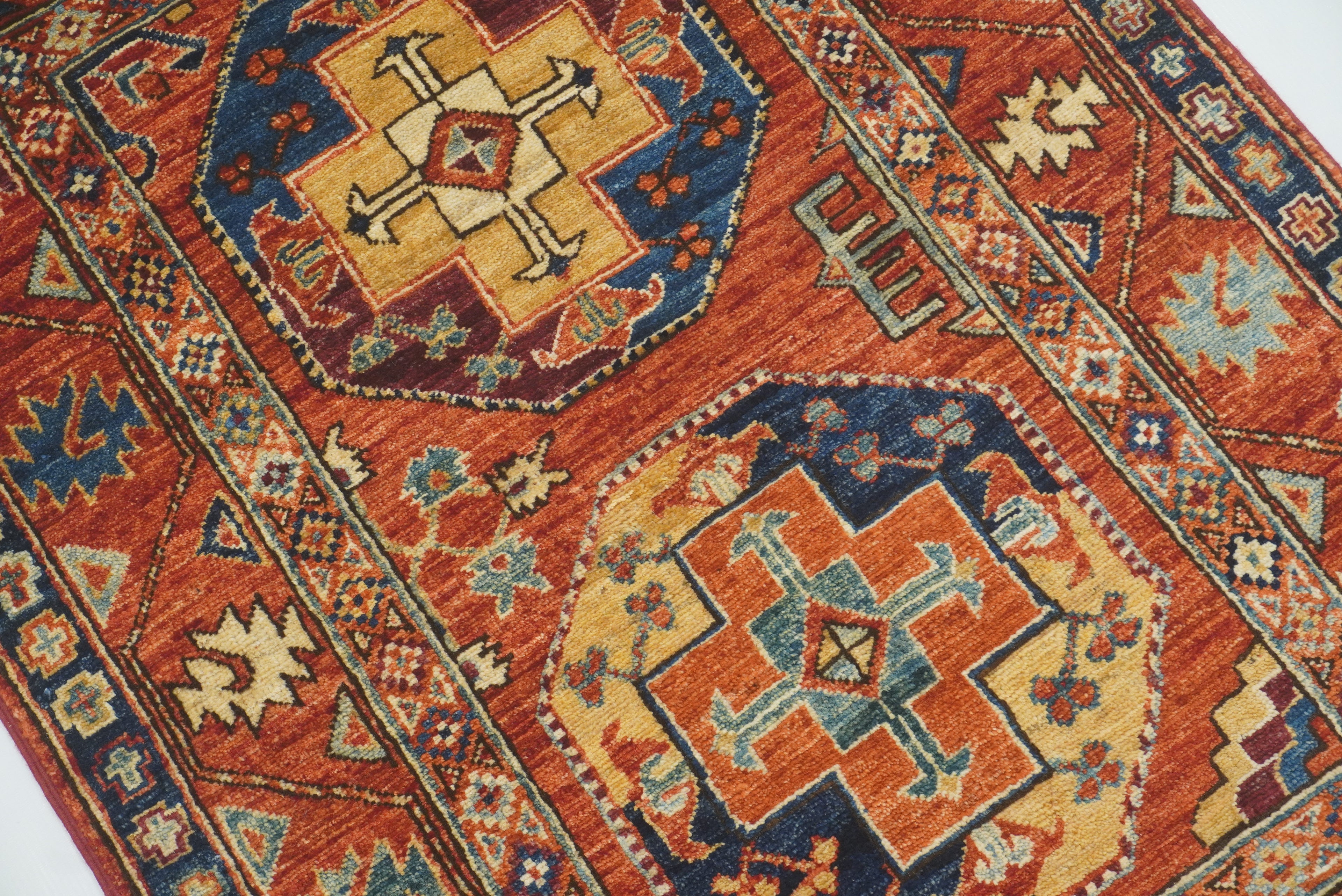 3x4 Red Ersari Hand Knotted Afghan Oriental Rug - Yildiz Rugs
