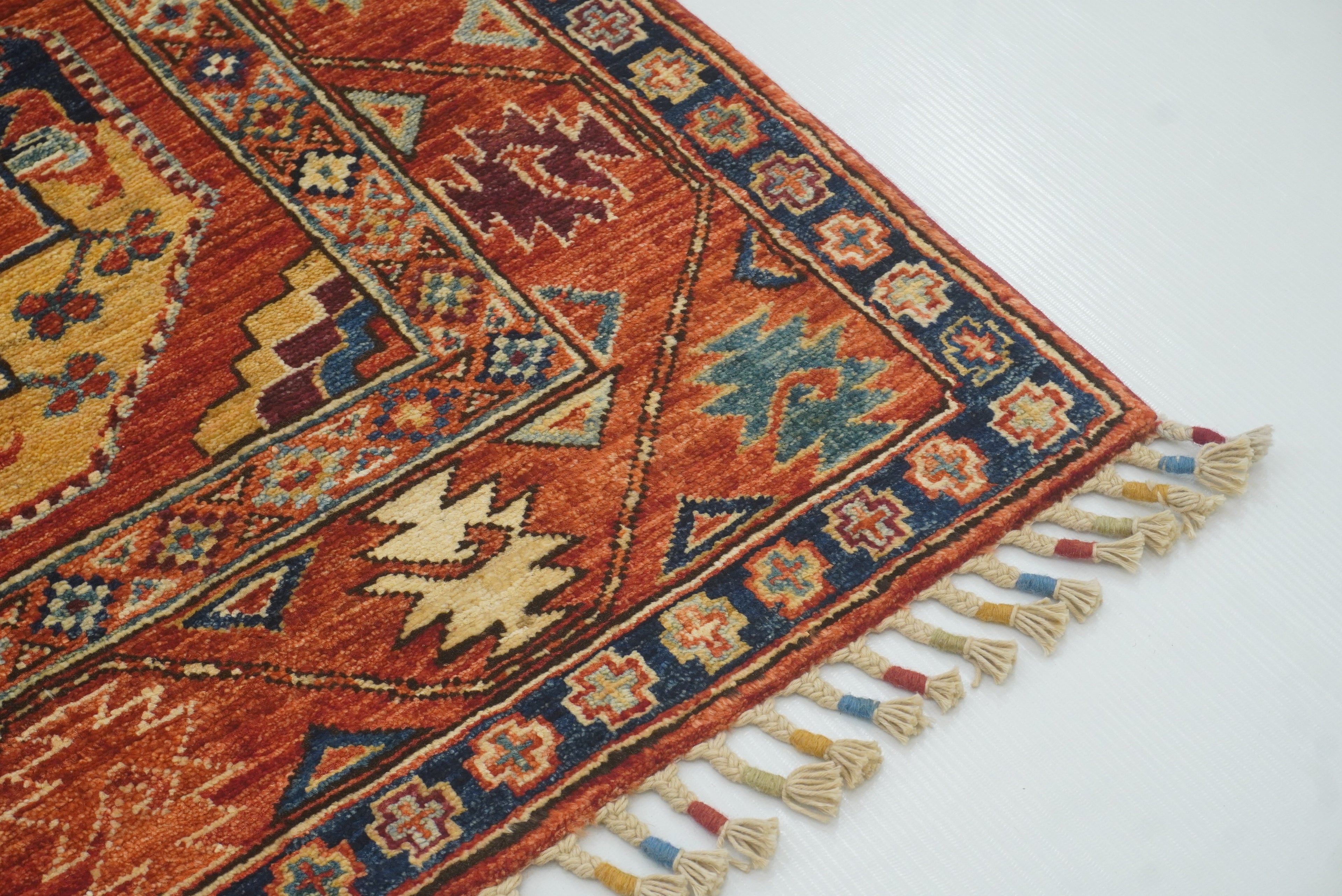 3x4 Red Ersari Hand Knotted Afghan Oriental Rug - Yildiz Rugs