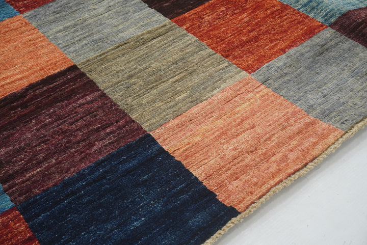 5x8 Checkered Multicolor box Gabbeh Rugs