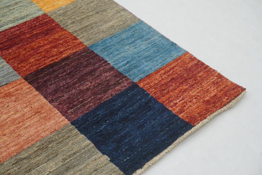 5x8 Checkered Multicolor box Gabbeh Rugs