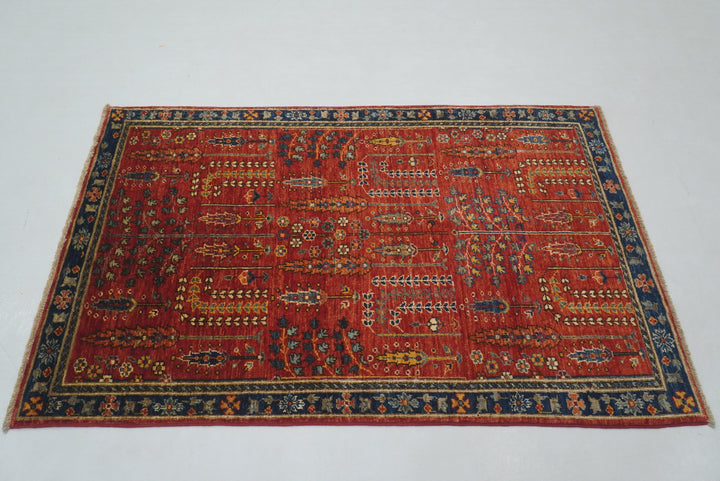 3x5 Red Bakhshaish Tribal Afghan Hand Knotted Oriental Rug