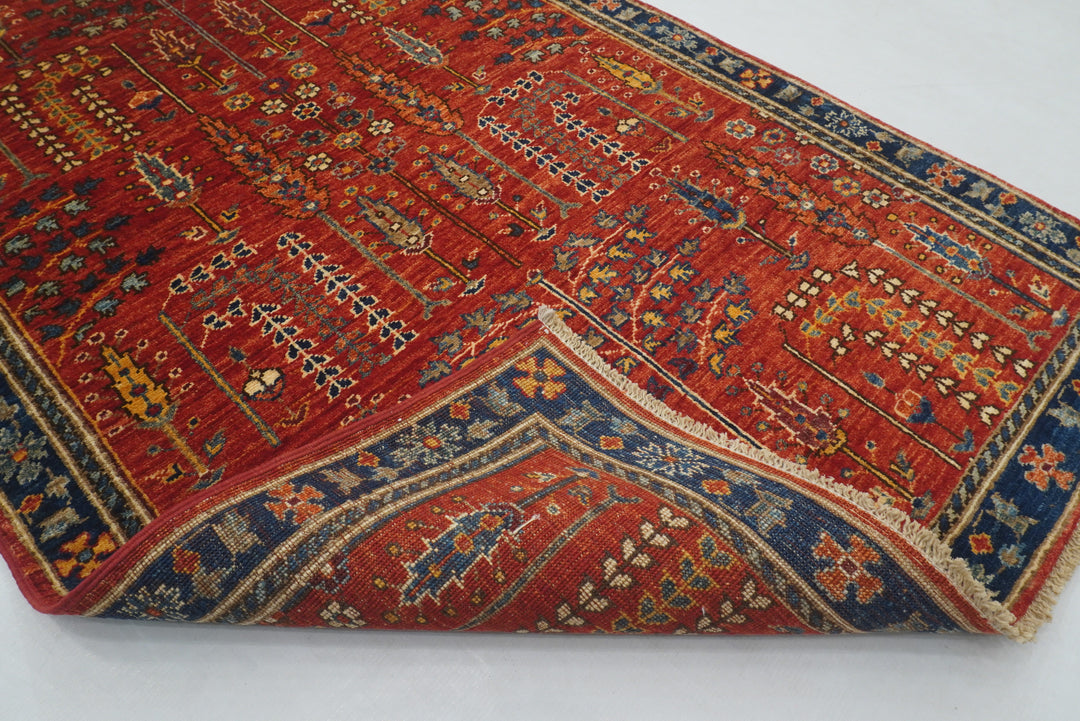 3x5 Red Bakhshaish Tribal Afghan Hand Knotted Oriental Rug