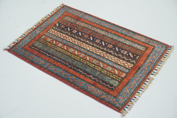 2x3 Red Turkish Hand-Knotted Rug - Yildiz Rugs