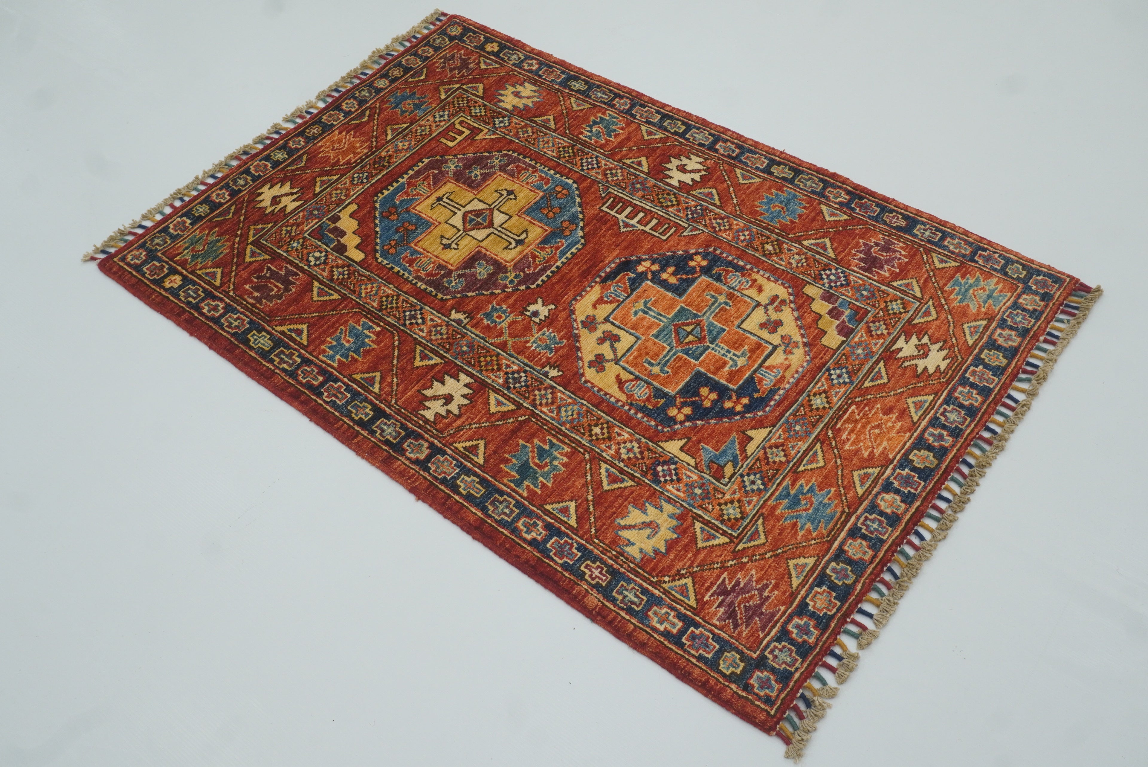 3x4 Red Ersari Hand Knotted Afghan Oriental Rug - Yildiz Rugs