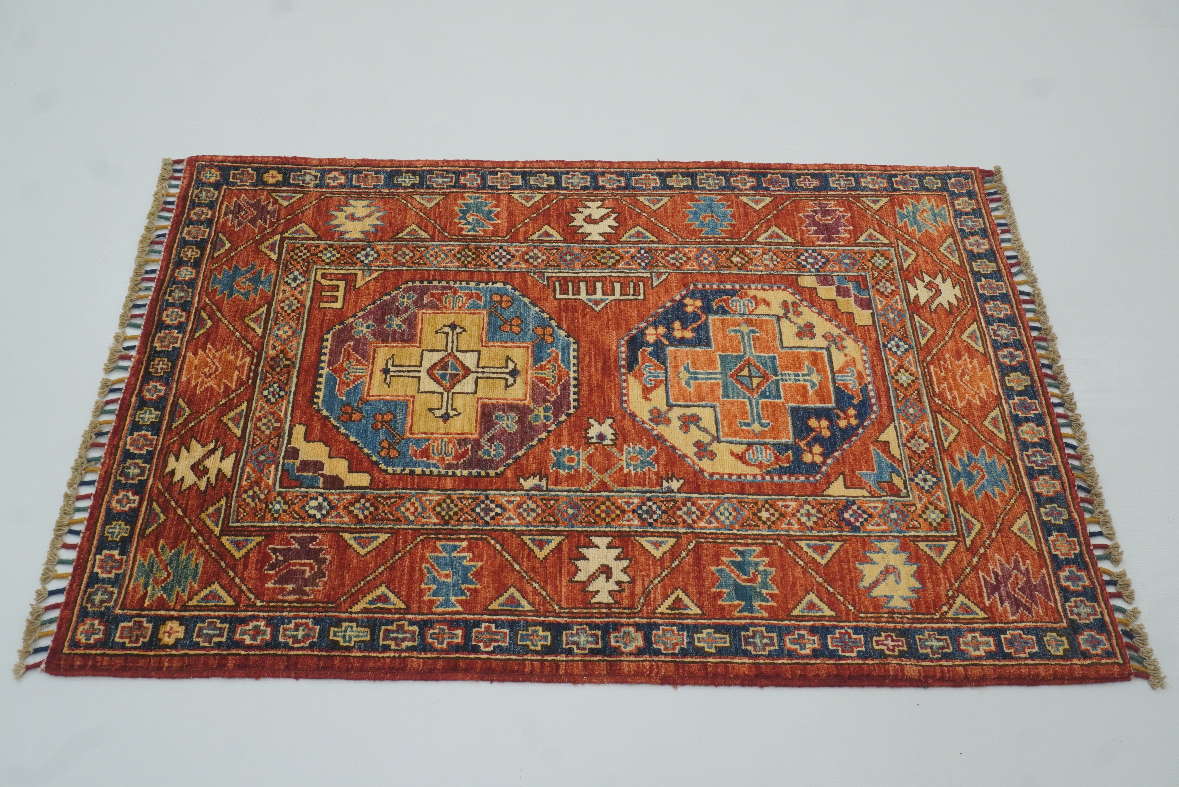 3x4 Red Ersari Hand Knotted Afghan Oriental Rug - Yildiz Rugs