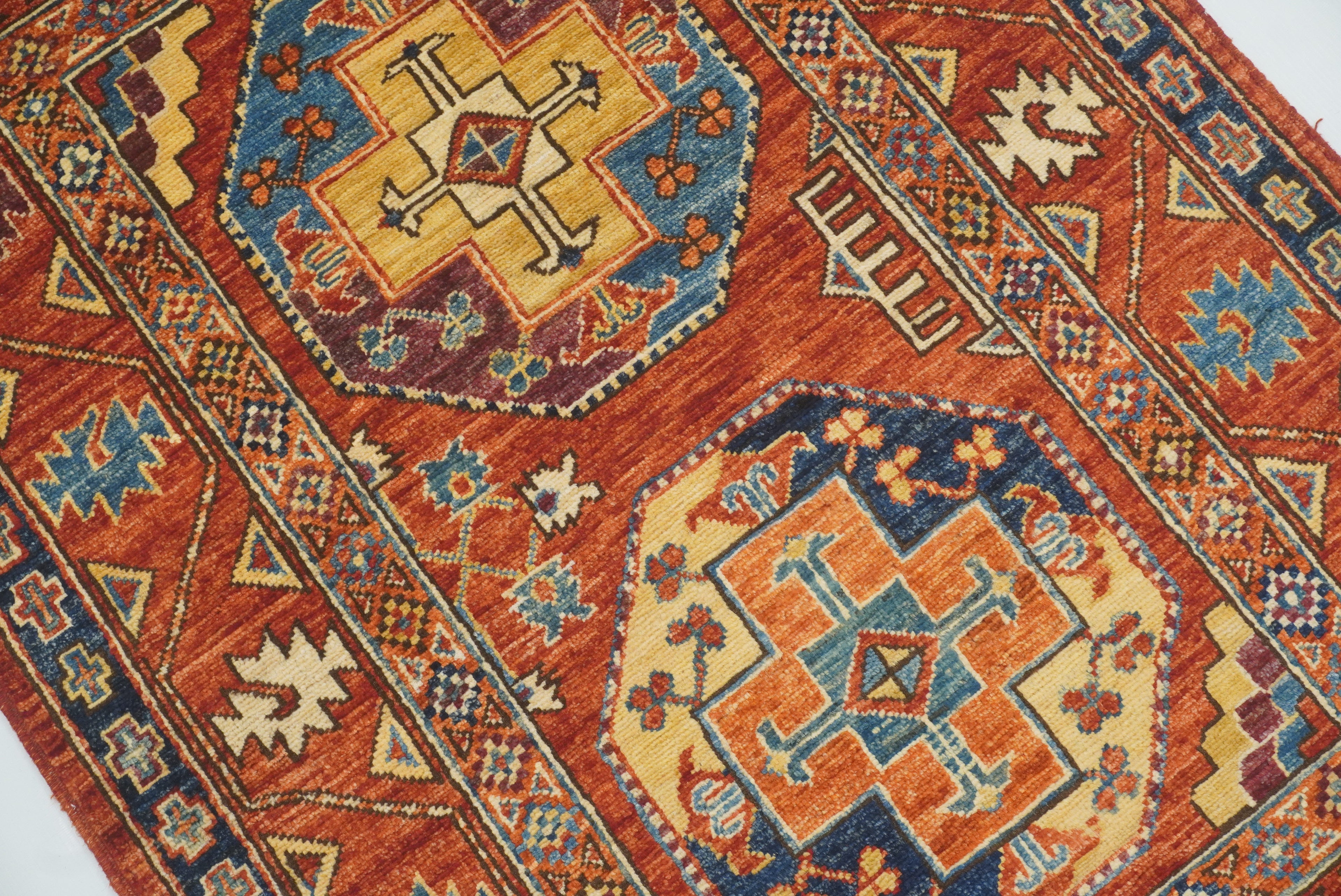 3x4 Red Ersari Hand Knotted Afghan Oriental Rug - Yildiz Rugs