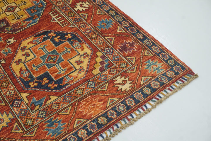 3x4 Red Ersari Hand Knotted Afghan Oriental Rug - Yildiz Rugs