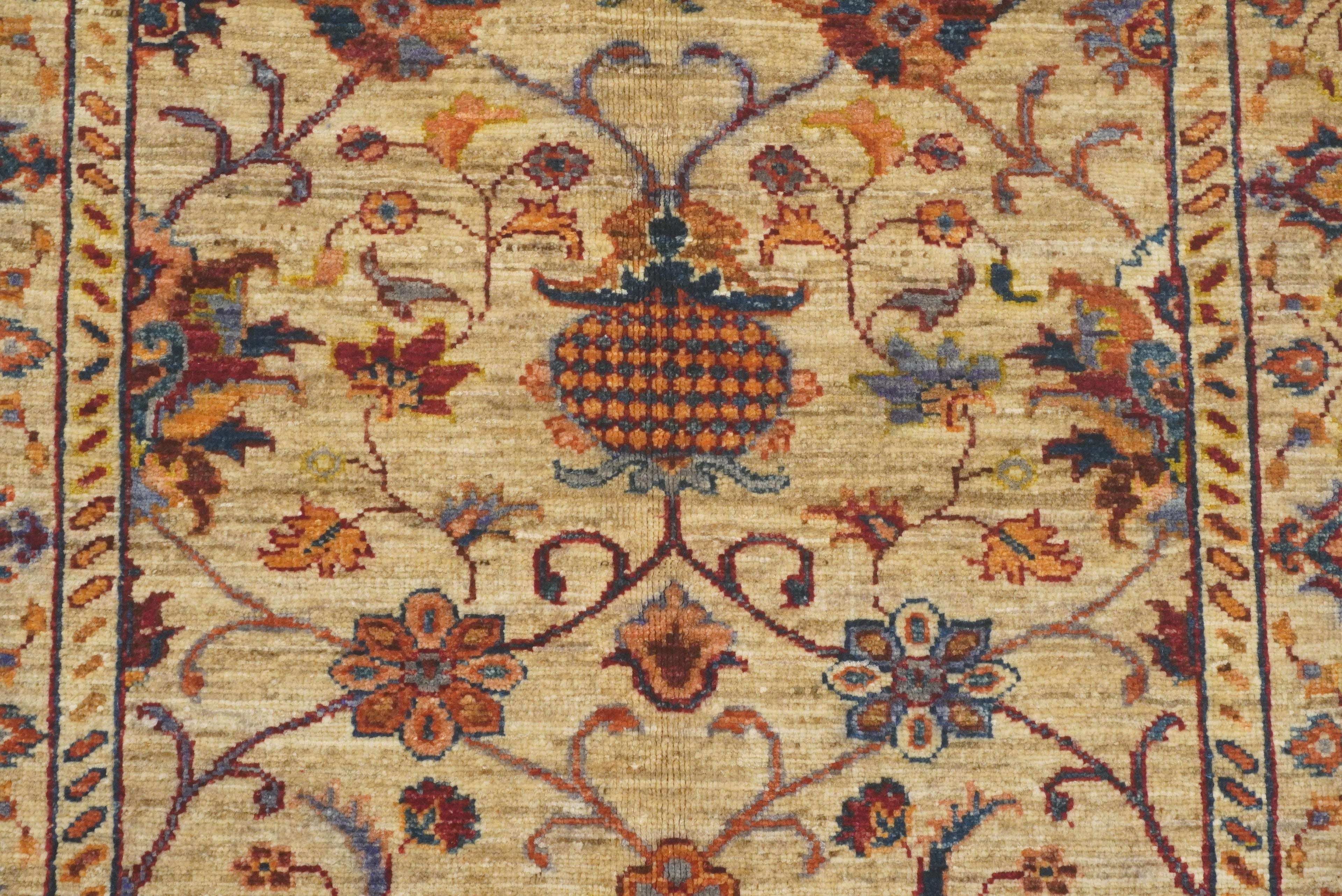 3x4 Beige Waziri Afghan Hand knotted wool Oriental Rug - Yildiz Rugs