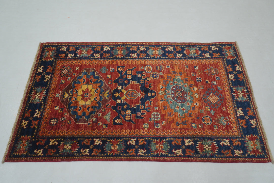 3x5 Red Baluch Afghan Hand knotted Rug