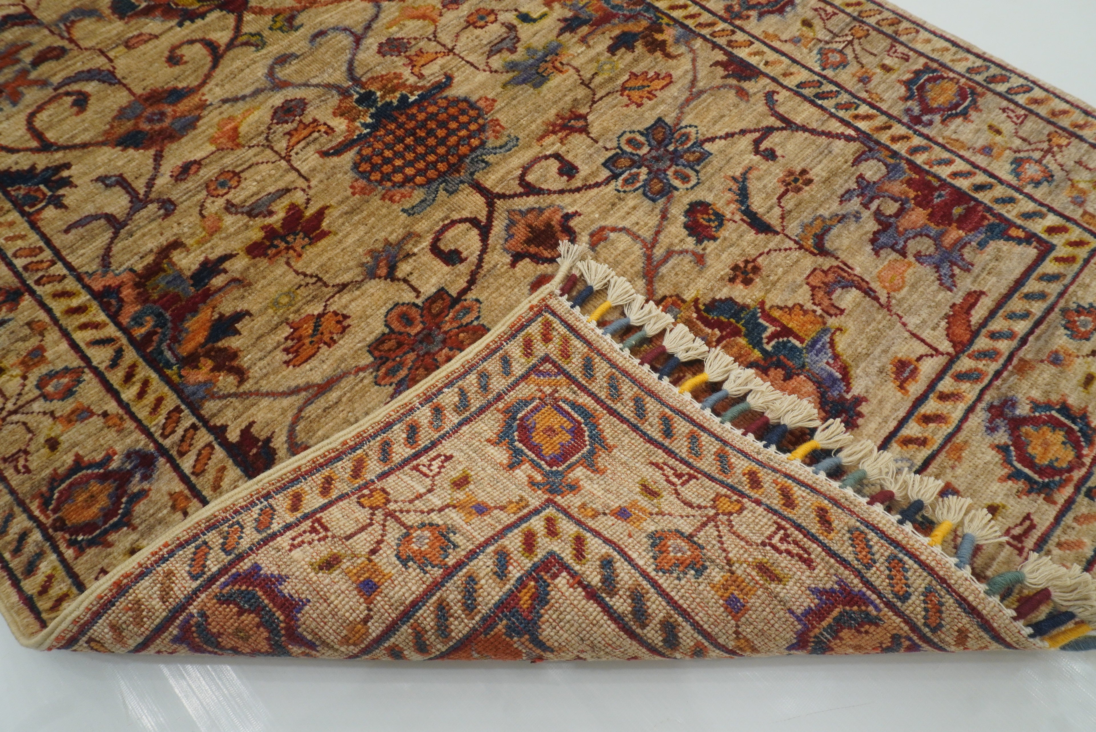 3x4 Beige Waziri Afghan Hand knotted wool Oriental Rug - Yildiz Rugs