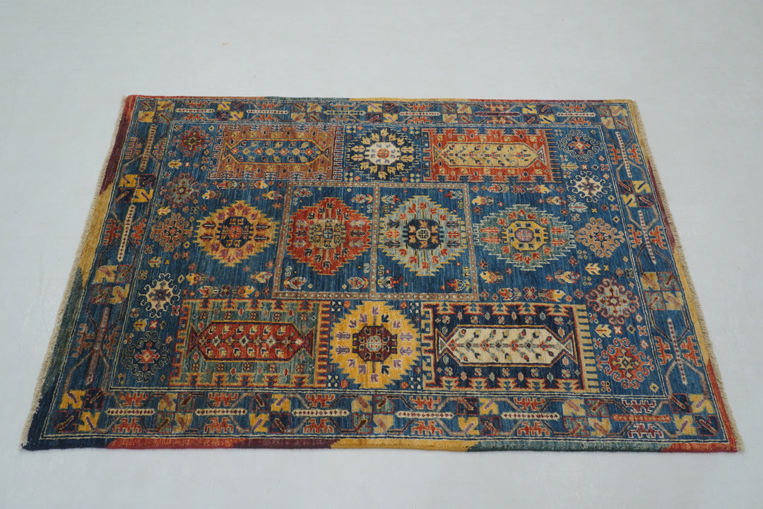 3x5 Blue Baluch Afghan Hand knotted Tribal Rug