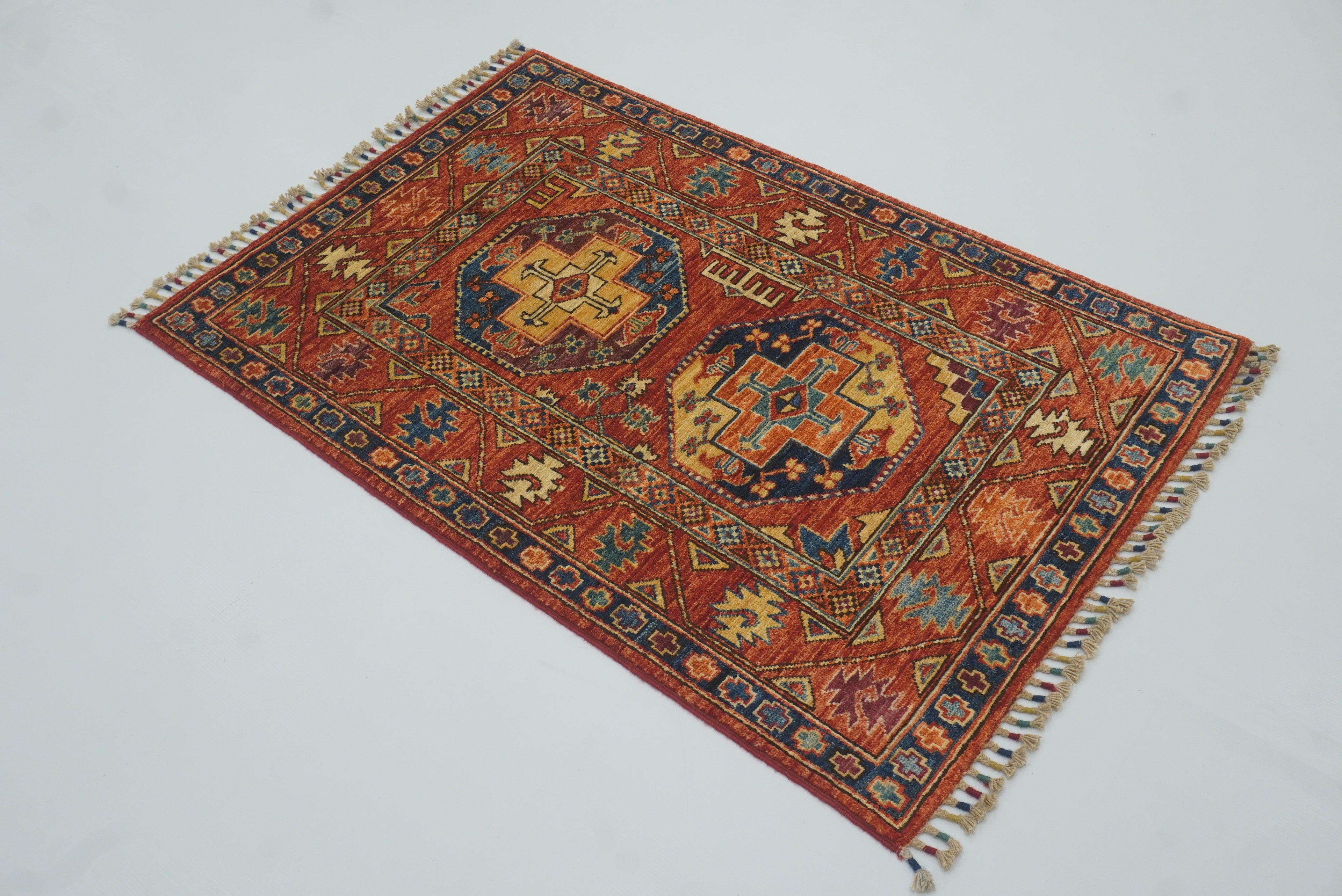 3x4 Red Ersari Hand Knotted Afghan Oriental Rug - Yildiz Rugs