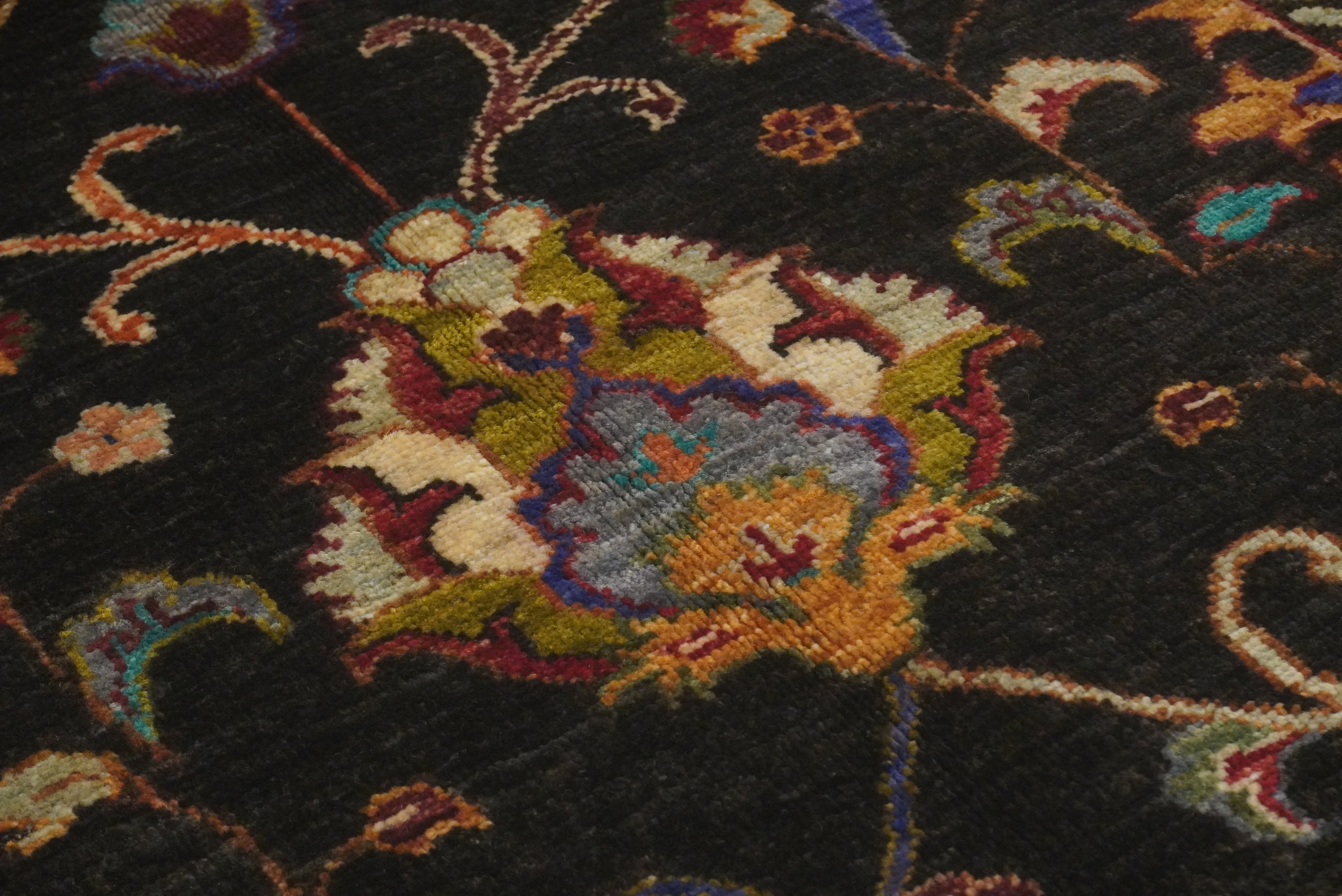 3x4 Black Waziri Afghan Hand knotted Rug - Yildiz Rugs