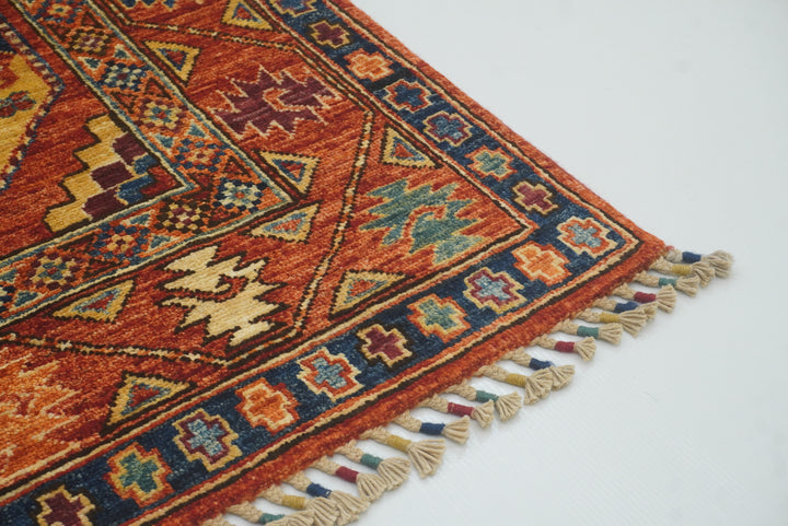3x4 Red Ersari Hand Knotted Afghan Oriental Rug - Yildiz Rugs