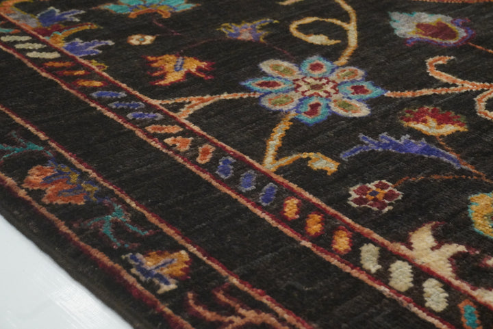 3x4 Black Waziri Afghan Hand knotted Rug - Yildiz Rugs