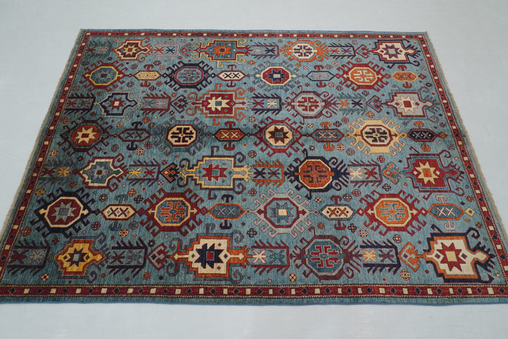 5x7 Blue Anatolian Oushak Hand Knotted Turkish Rug