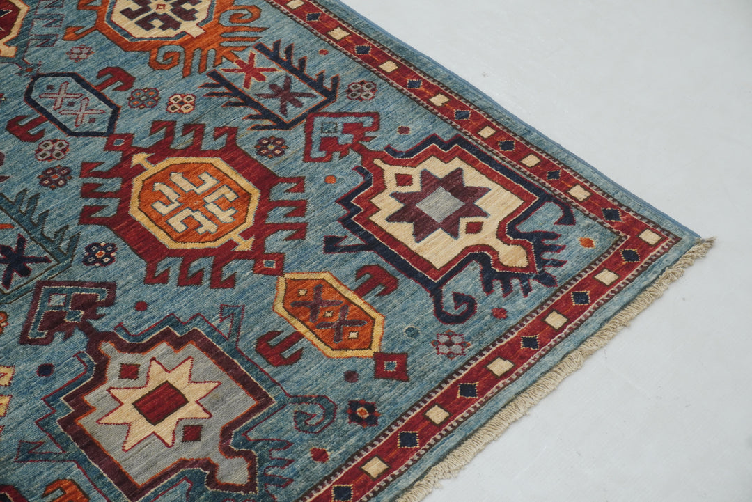 5x7 Blue Anatolian Oushak Hand Knotted Turkish Rug