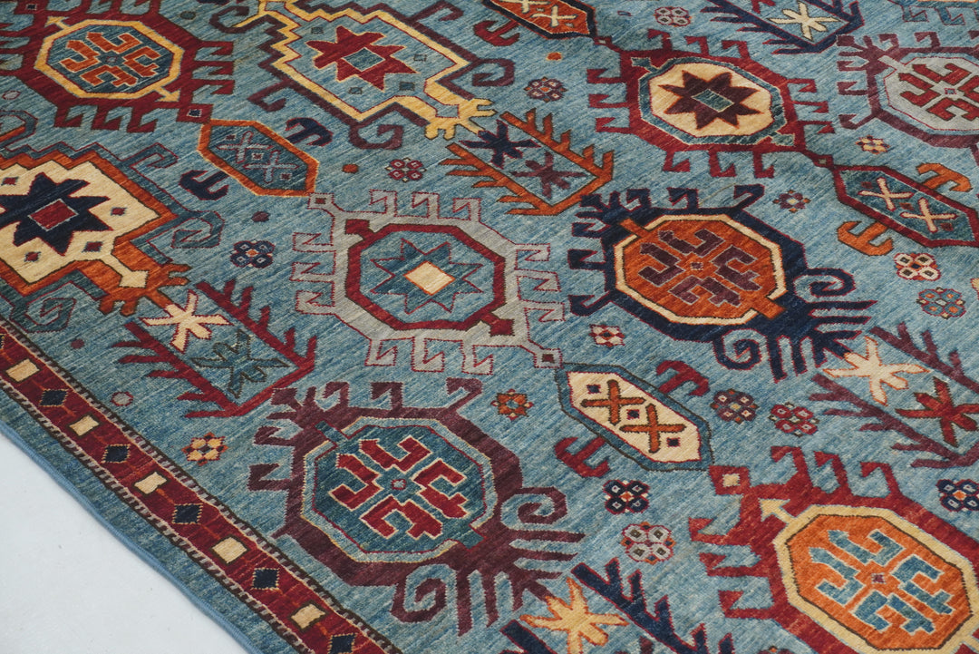 5x7 Blue Anatolian Oushak Hand Knotted Turkish Rug