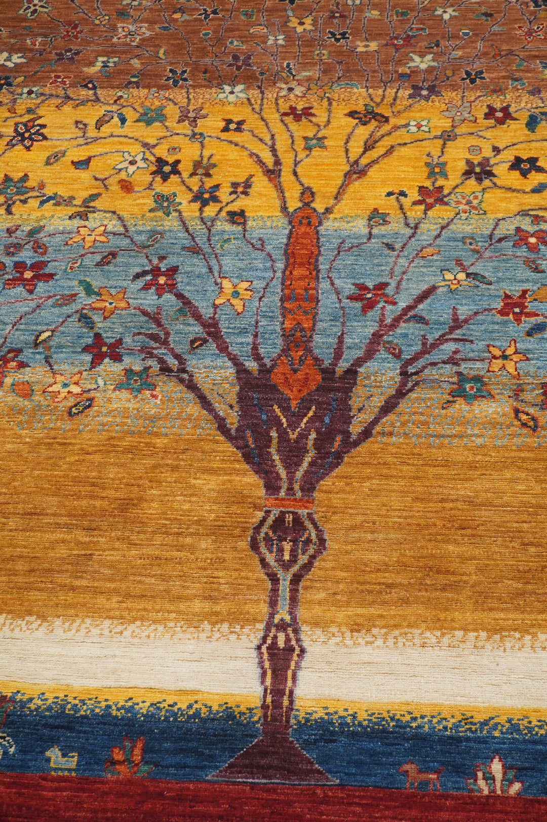 8x10 Mystic Tree of Life Gabbeh Multicolor Afghan Hand knotted Rug - Yildiz Rugs