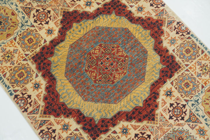 3x4 ft Beige Mamluk Hand knotted Rug - Yildiz Rugs