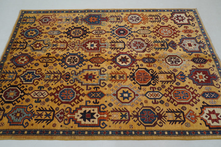 5x7 Gold Anatolian Hand Knotted Oushak Turkish Rug