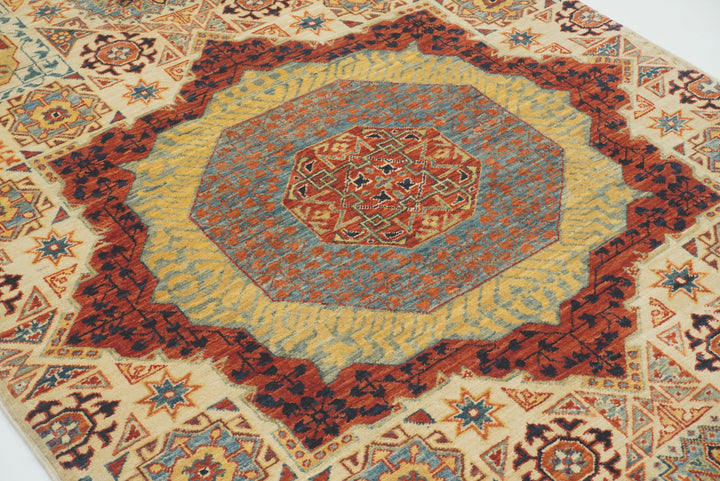 3x4 ft Beige Mamluk Hand knotted Rug - Yildiz Rugs