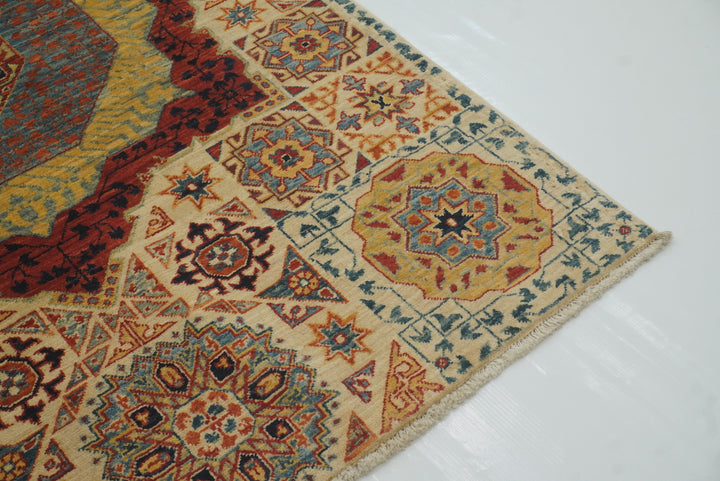 3x4 ft Beige Mamluk Hand knotted Rug - Yildiz Rugs