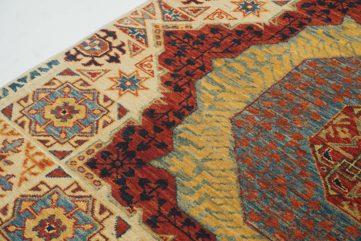 3x4 ft Beige Mamluk Hand knotted Rug - Yildiz Rugs