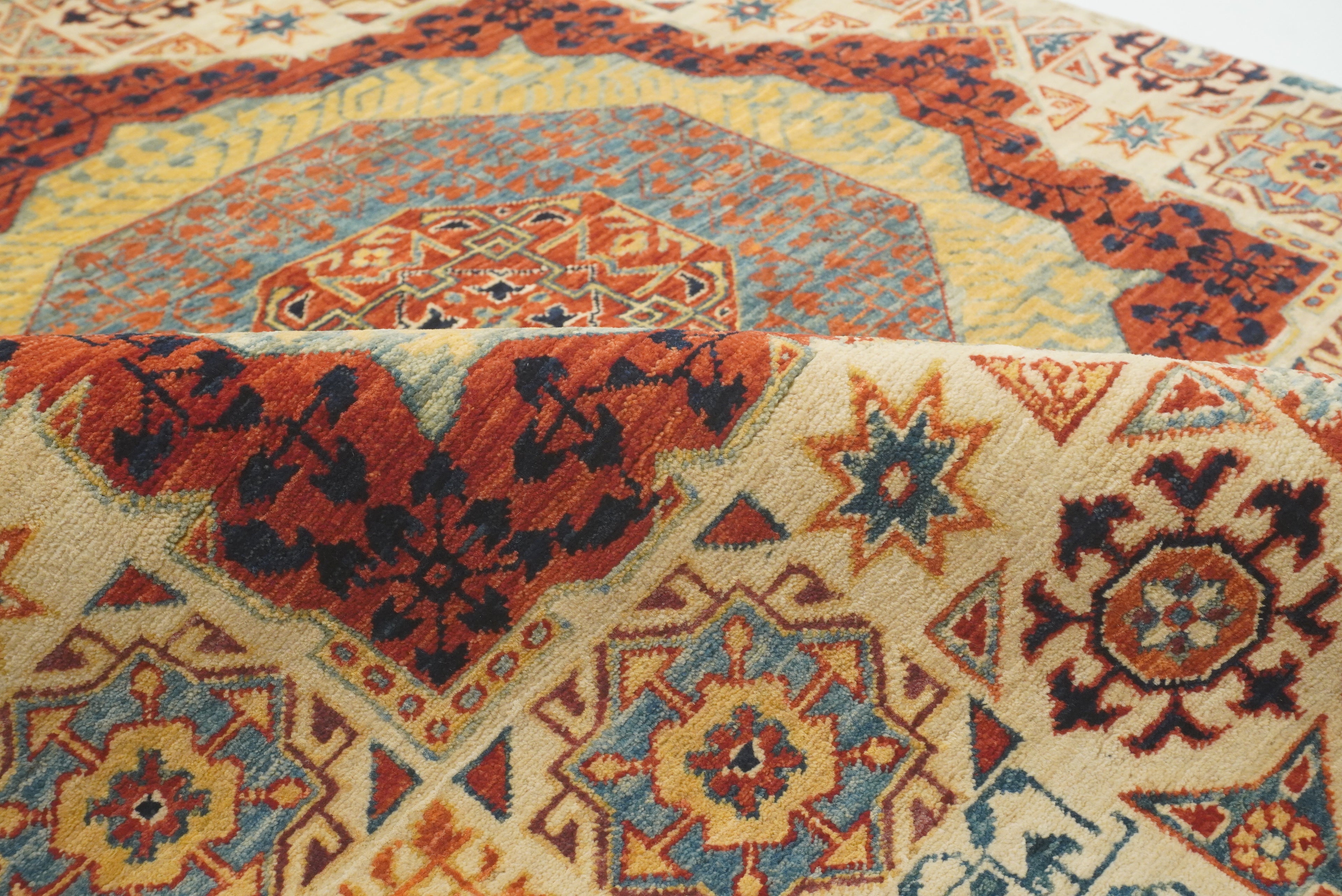 3x4 ft Beige Mamluk Hand knotted Rug - Yildiz Rugs