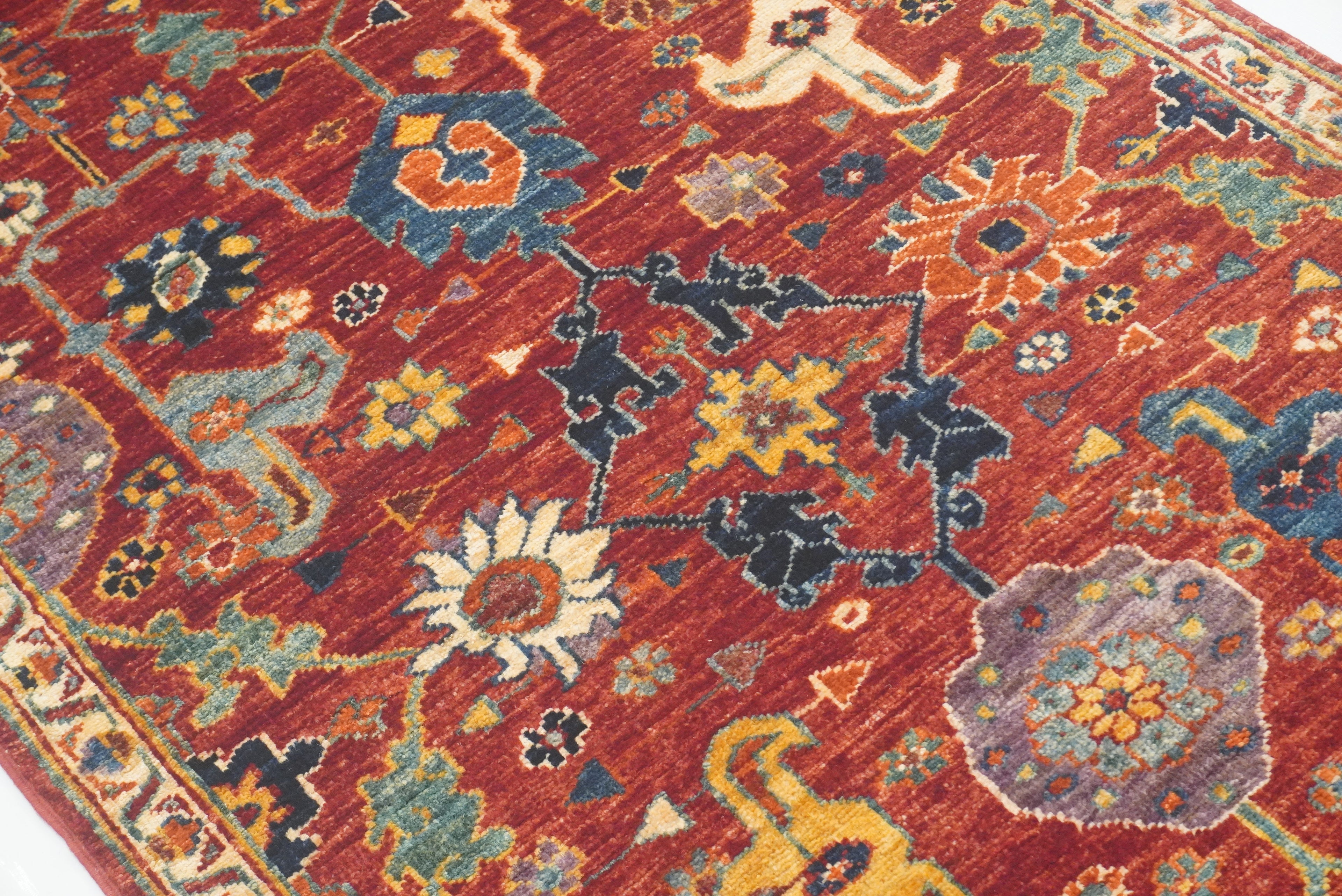 10 ft Red Bidjar Afghan Hand Knotted Wool Runner Rug - Yildiz Rugs