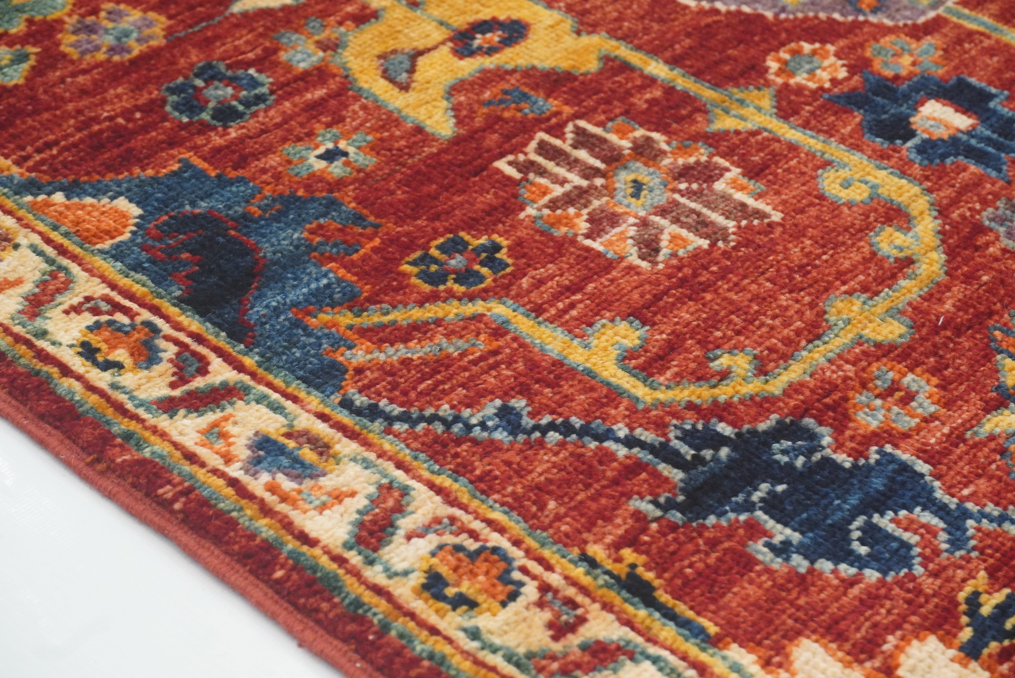 10 ft Red Bidjar Afghan Hand Knotted Wool Runner Rug - Yildiz Rugs