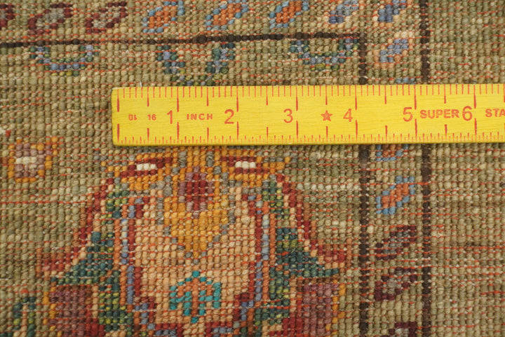 2x3 Green Afghan Waziri Floral Hand Knotted Rug - Yildiz Rugs