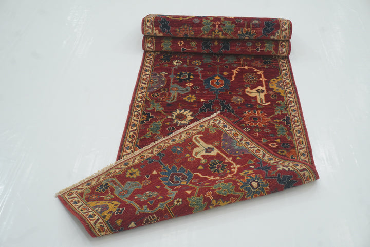 10 ft Red Bidjar Afghan Hand Knotted Wool Runner Rug - Yildiz Rugs