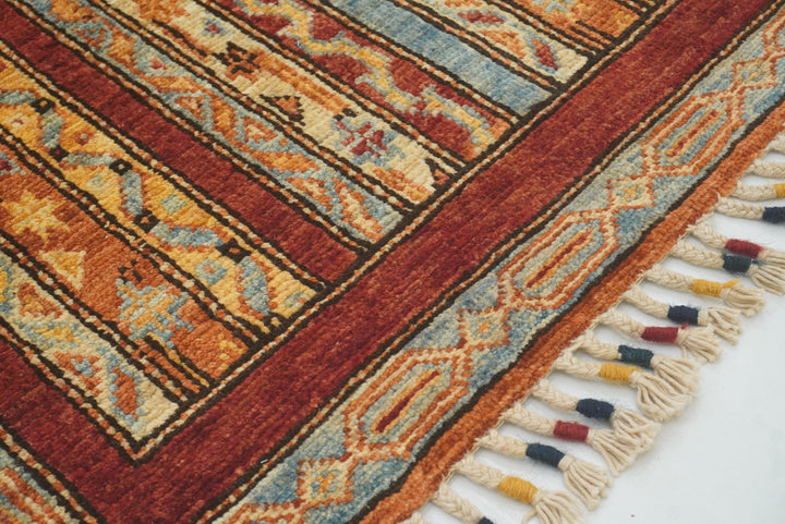 2x5 Red Shaal Turkish Hand knotted Runner Rug - Yildiz Rugs