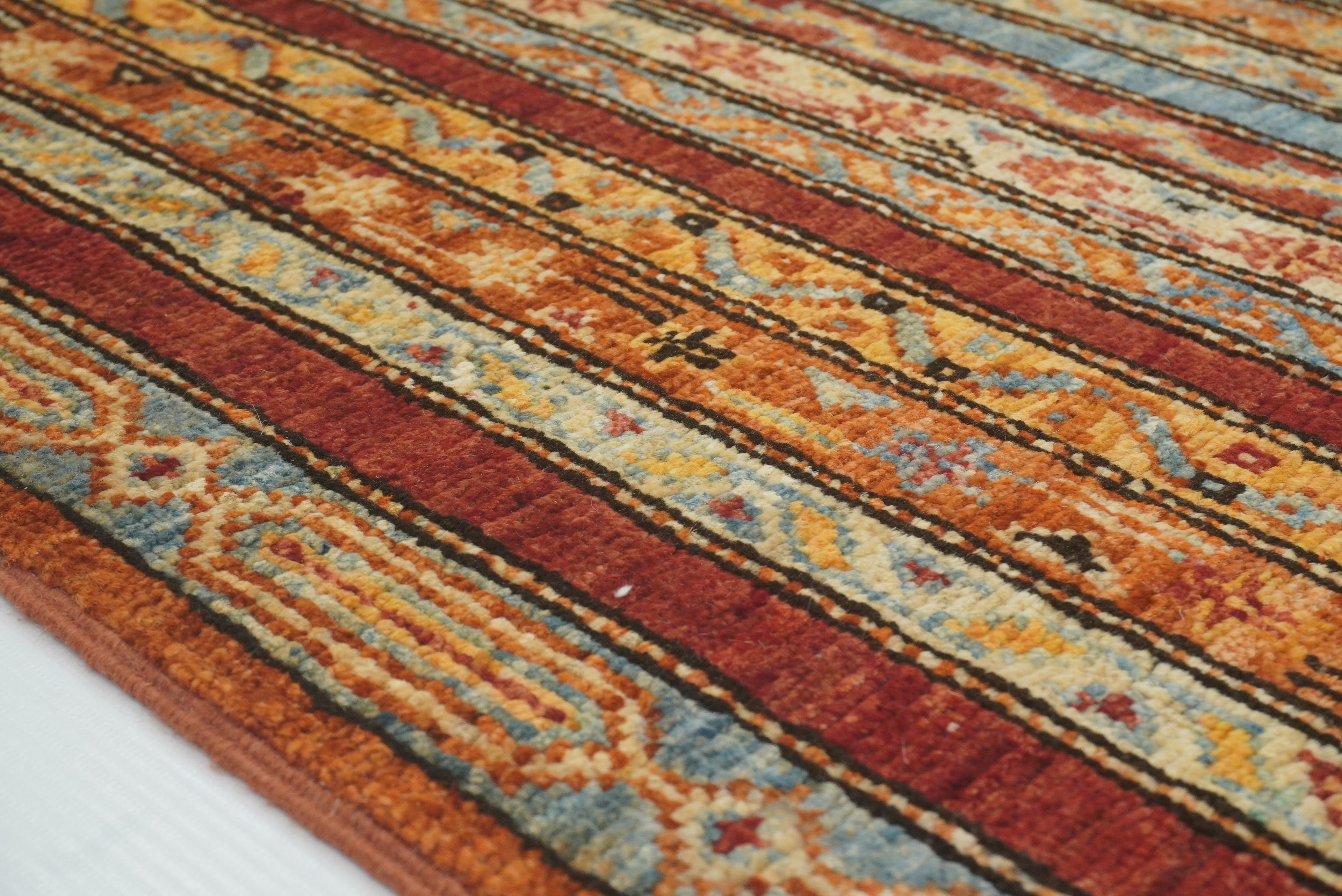2x5 Red Shaal Turkish Hand knotted Runner Rug - Yildiz Rugs