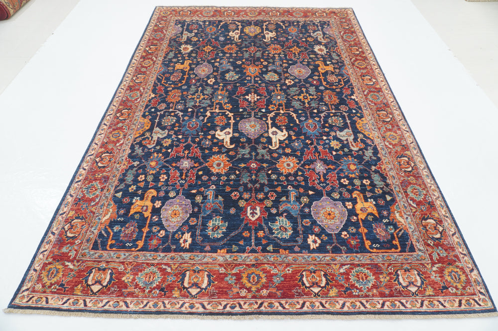 6x9 Navy Blue Bidjar Afghan Hand knotted Rug - Yildiz Rugs