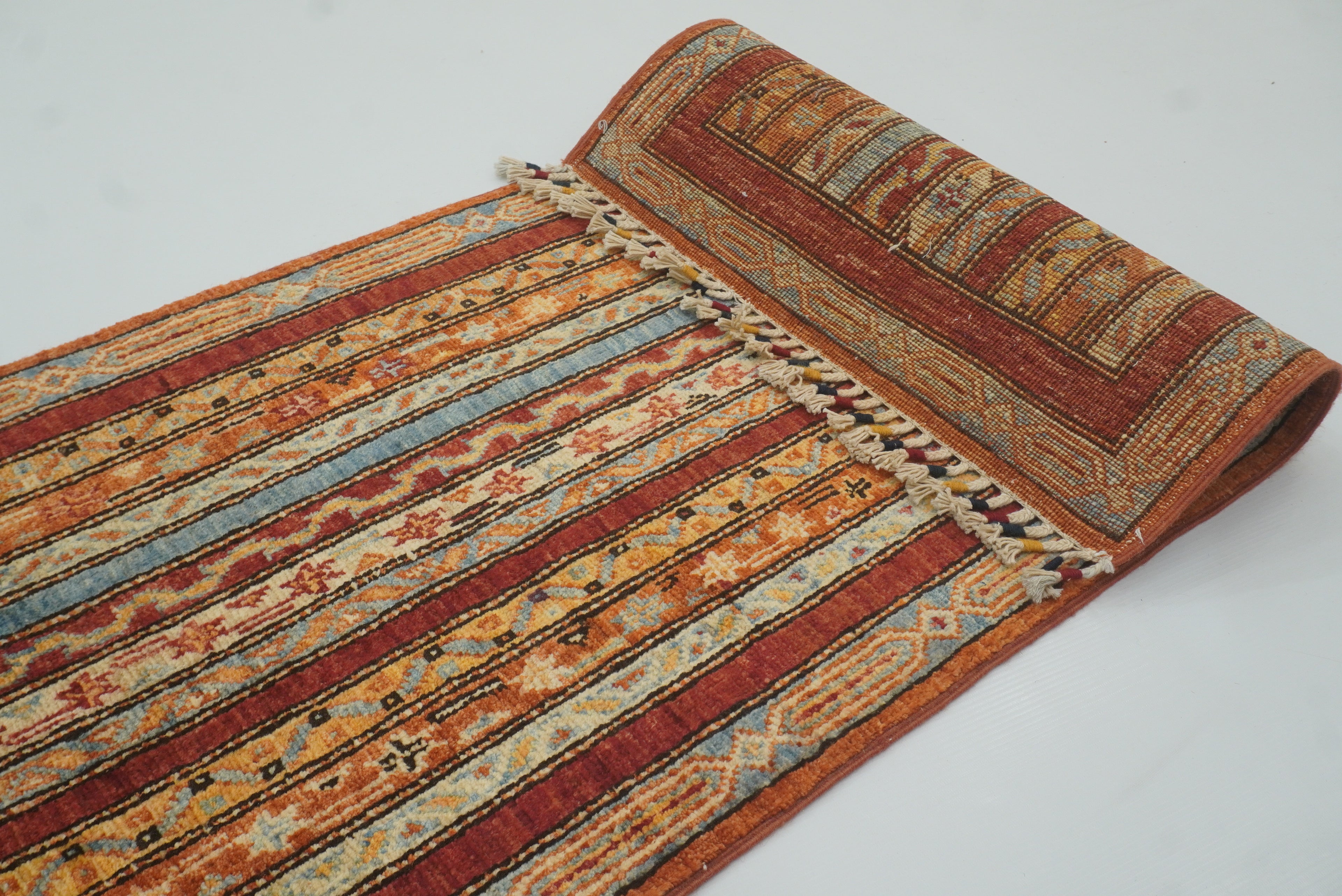 2x5 Red Shaal Turkish Hand knotted Runner Rug - Yildiz Rugs