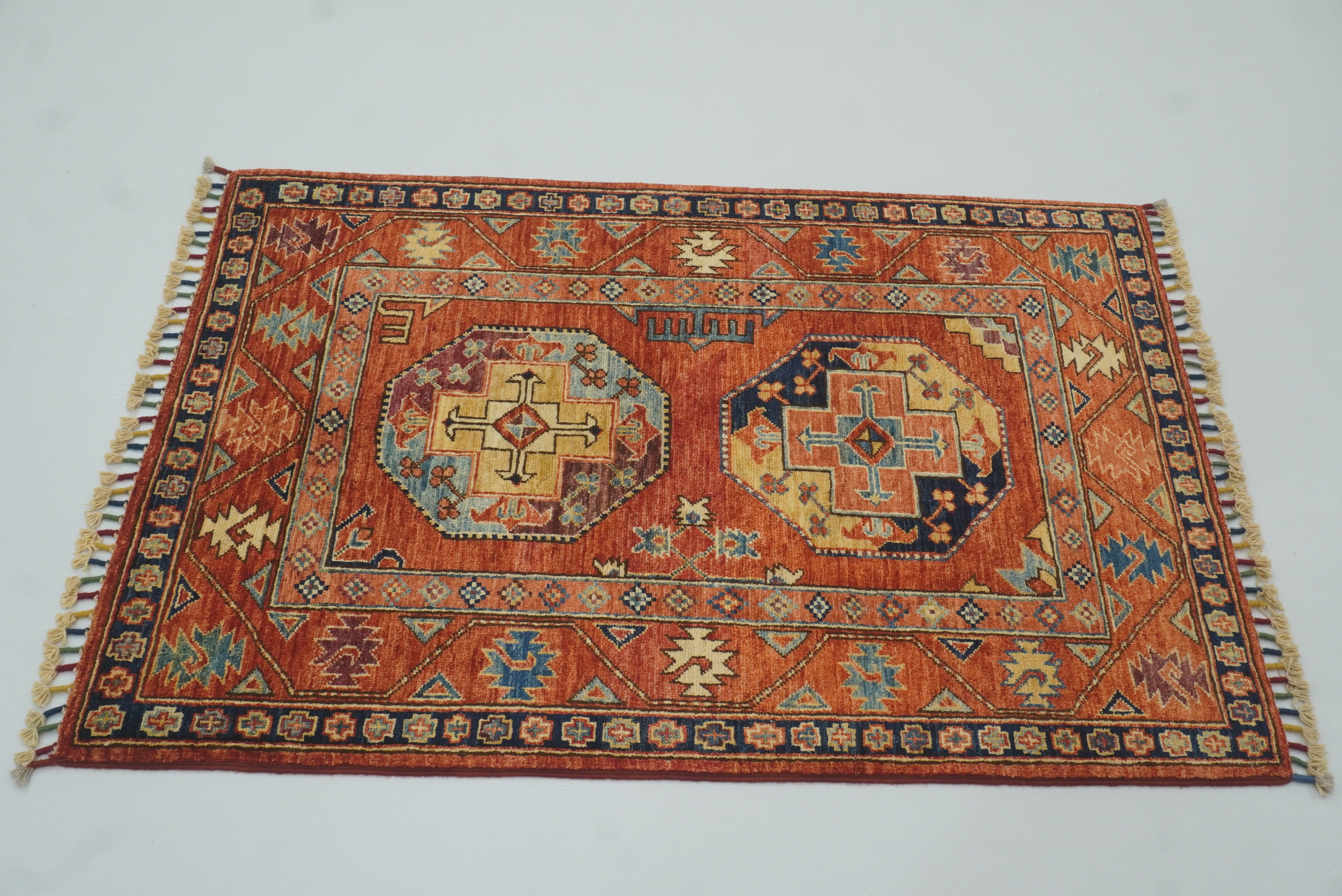 3x4 Red Ersari Hand Knotted Afghan Oriental Rug - Yildiz Rugs