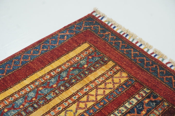 2'7"x4'5" Red Turkish Style Hand knotted Rug - Yildiz Rugs