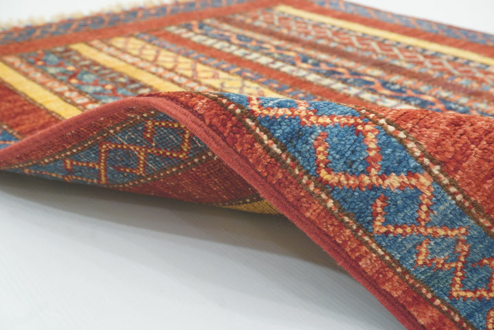 2'7"x4'5" Red Turkish Style Hand knotted Rug - Yildiz Rugs
