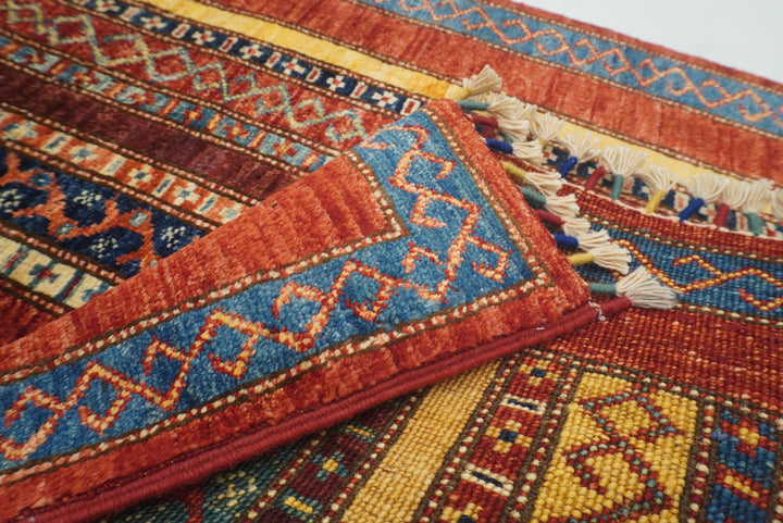 2'7"x4'5" Red Turkish Style Hand knotted Rug - Yildiz Rugs