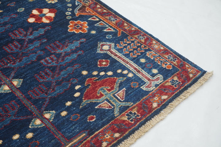 10 Ft Navy Blue Bakhshaish Afghan hand knotted Runner Rug